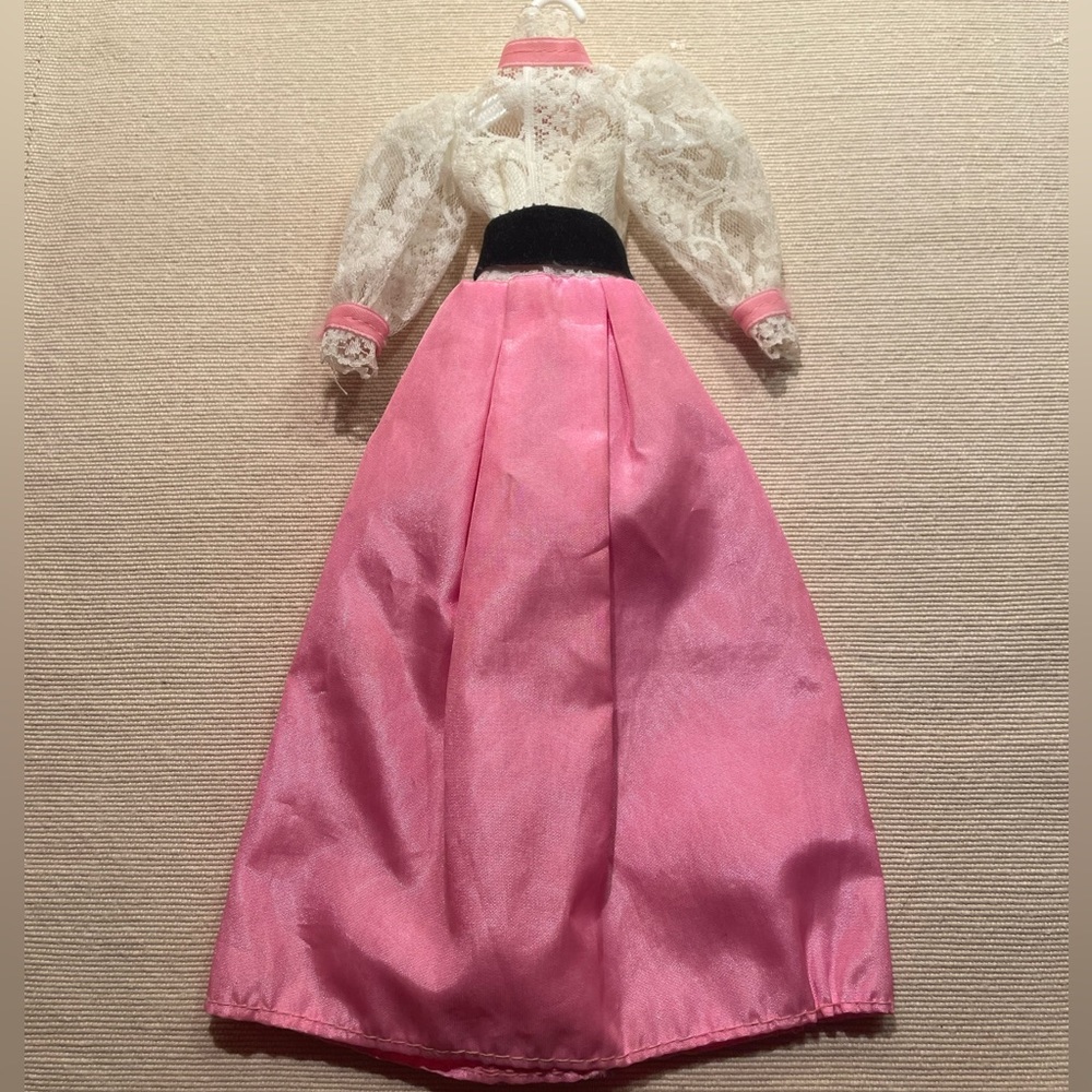Vintage Barbie Angel Face Barbie Pink White Lace Dress